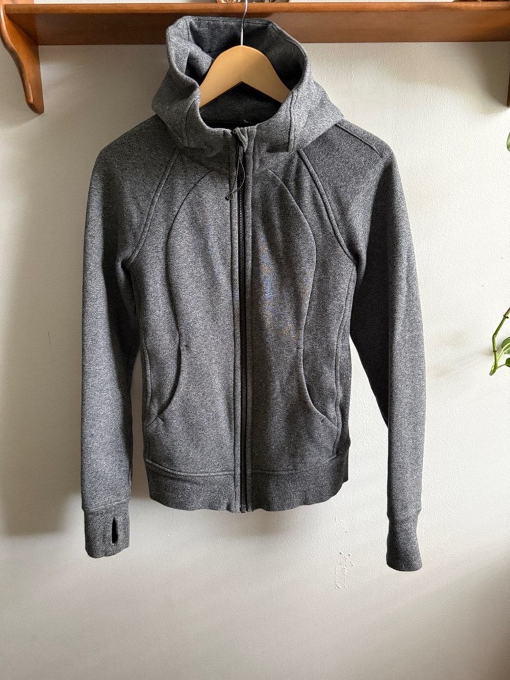 Lululemon Athletica Gray Full-Zip Hooded Scuba Hoodie
